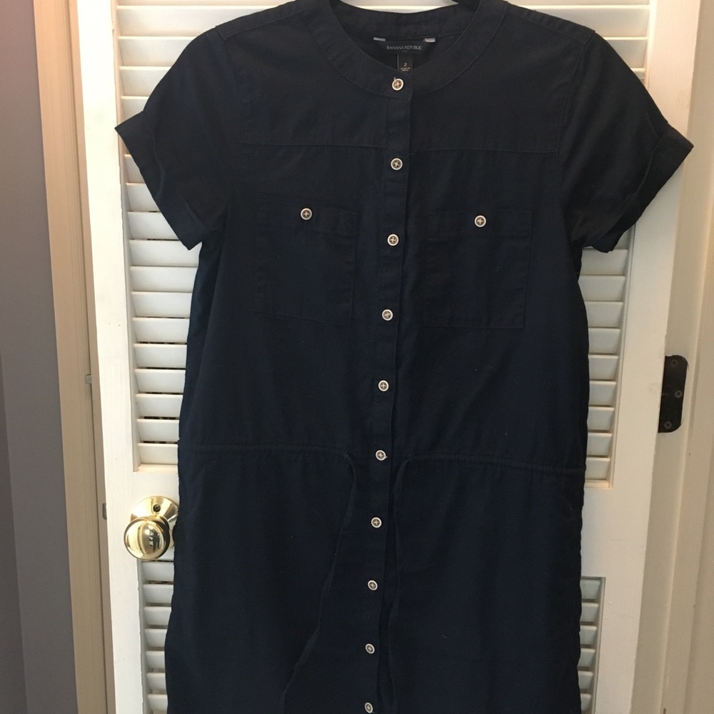 True navy BR tie dress